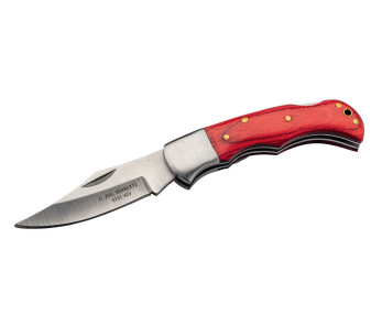 Faca dobrável Herbertz 593808 com cabo em pau-santo vermelho e rebites de latão de 8 cm