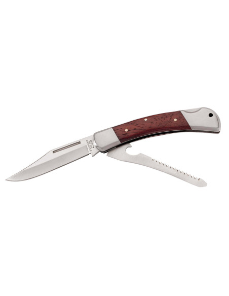 Herbertz 214313 bruin pakkahouten handvat multifunctioneel vouwmes 8cm