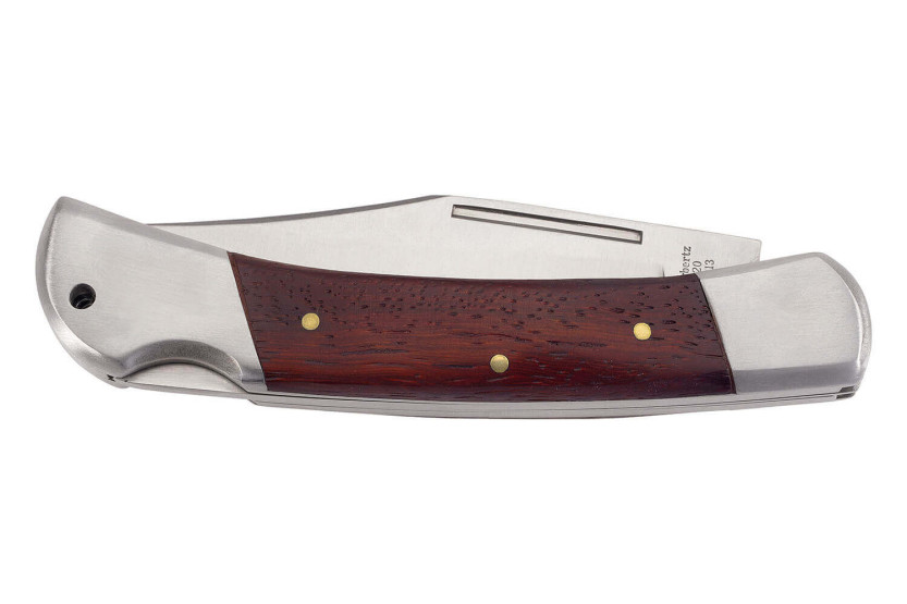 Herbertz 214313 bruin pakkahouten handvat multifunctioneel vouwmes 8cm