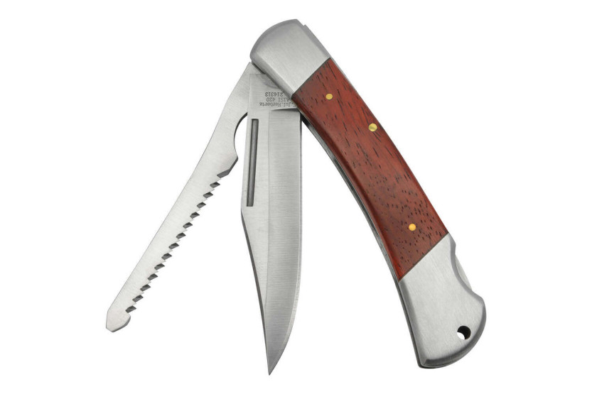 Herbertz multifunction folding knife 214313 brown pakkawood handle 8cm