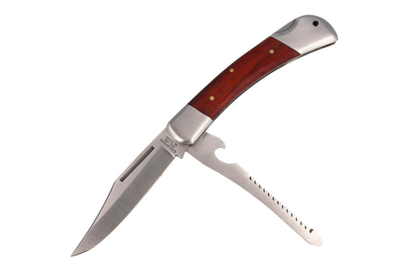 Herbertz multifunction folding knife 214313 brown pakkawood handle 8cm