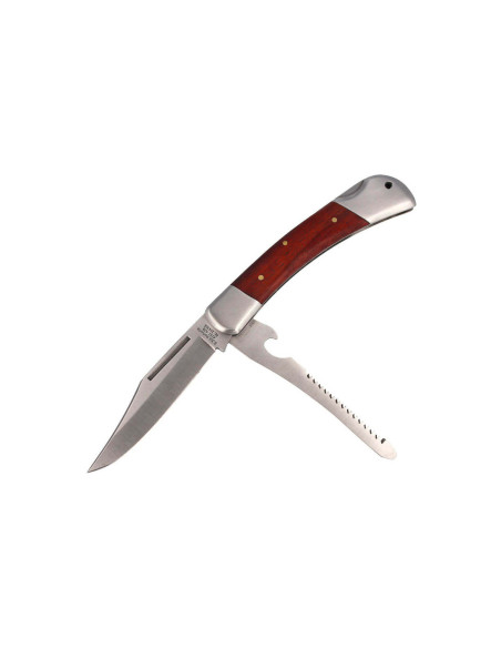 Herbertz 214313 bruin pakkahouten handvat multifunctioneel vouwmes 8cm