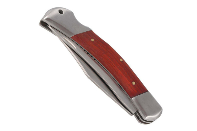 Herbertz 214313 bruin pakkahouten handvat multifunctioneel vouwmes 8cm