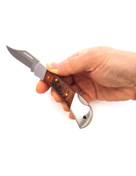 Klappmesser Herbertz 223310 Pakkaholzgriff dunkelbraun Doppelkropf 9,5cm