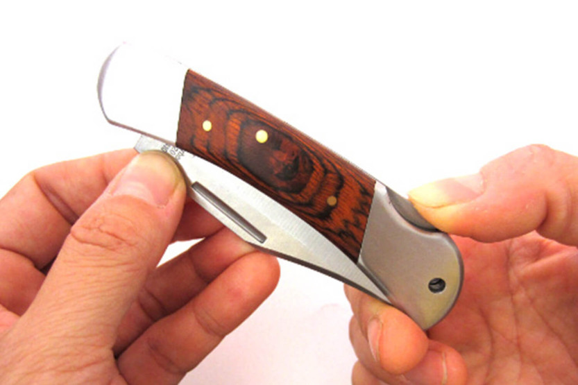 Herbertz 223310 fällkniv mörkbrunt pakkawoodhandtag dubbelbult 9,5cm