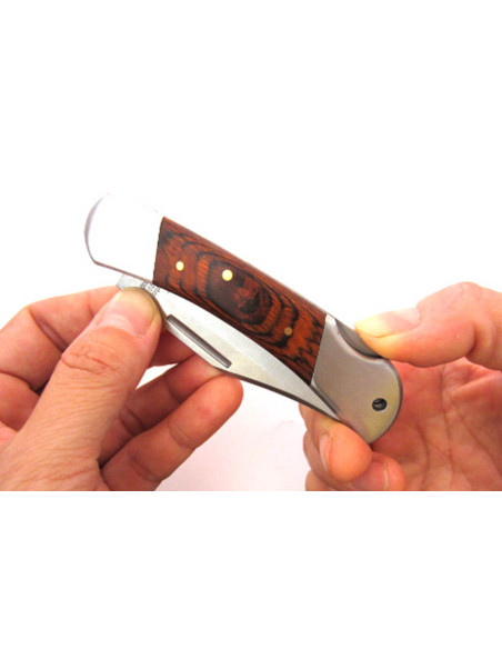 Herbertz 223310 navaja plegable mango pakkawood marron oscuro doble virola 9.5cm