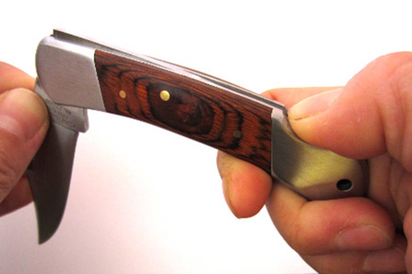 Herbertz 223310 navaja plegable mango de madera de pakka marrón oscuro doble virola 9.5cm