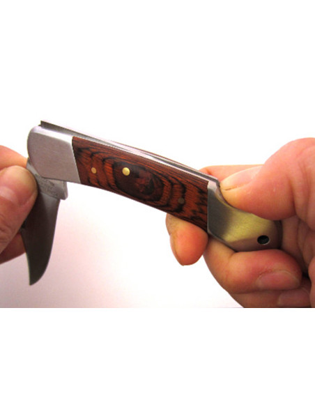 Herbertz 223310 navaja plegable mango de madera de pakka marrón oscuro doble virola 9.5cm