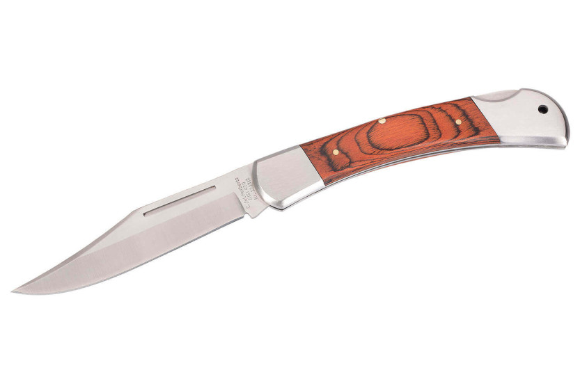 Herbertz 223312 folding knife light brown pakkawood handle with double bolster 12.5cm