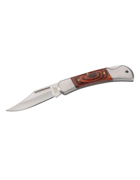 Herbertz 2141 folding knife, orange-brown pakkawood handle, double bolster