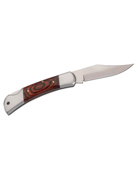 Herbertz 2141 foldekniv med oransjebrunt pakkawoodskaft og dobbelt bolster