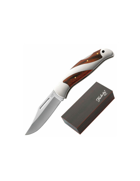 Herbertz 203111 foldekniv stål/pakkawood håndtag 11,2cm + træetui