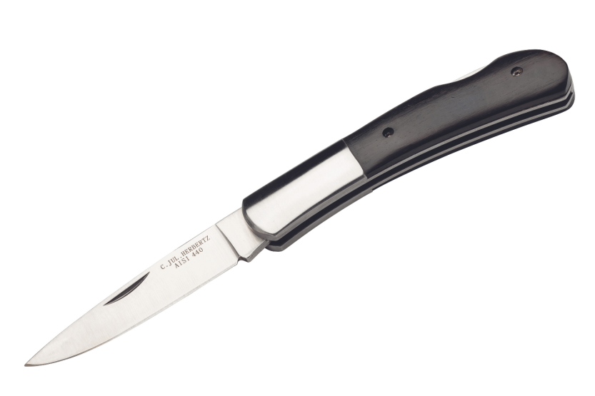 Herbertz 587 fällkniv 10cm trähandtag med stålbult