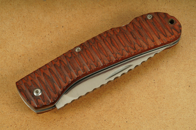 Herbertz 569811 fällkniv 11,5cm pakkawoodhandtag + fickklämma
