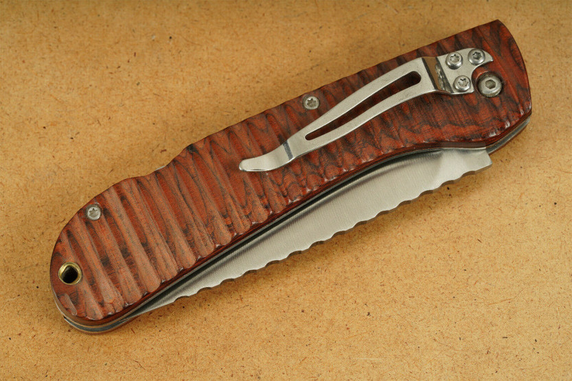 Herbertz 569811 fällkniv 11,5cm pakkawoodhandtag + fickklämma