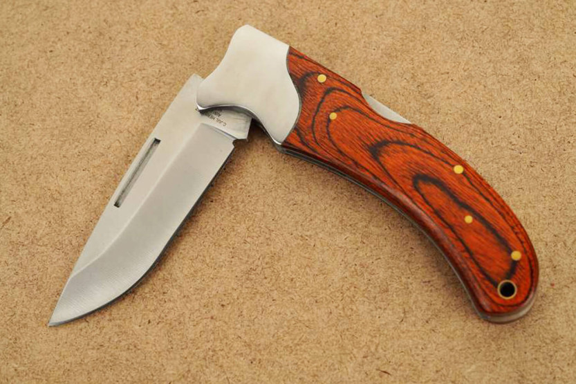 Herbertz 591312 coltello pieghevole con manico in pakkawood arancione 11,5 cm