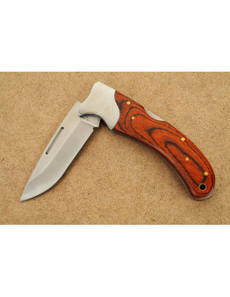 Herbertz 591312 coltello pieghevole con manico in pakkawood arancione 11,5 cm