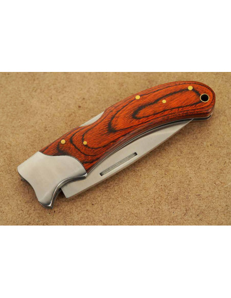 Herbertz 591312 coltello pieghevole con manico in pakkawood arancione 11,5 cm