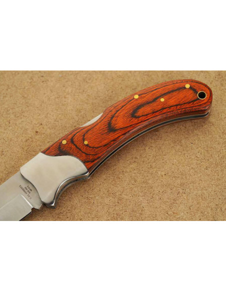 Herbertz 591312 coltello pieghevole con manico in pakkawood arancione 11,5 cm