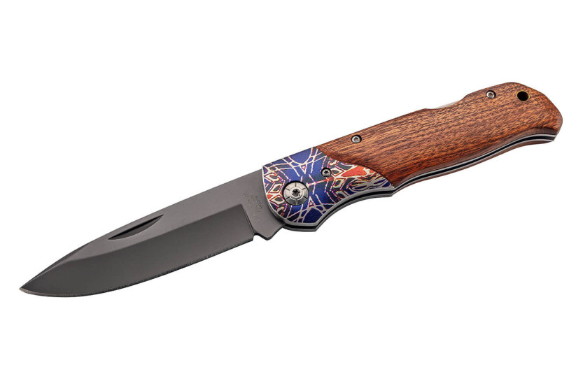 Herbertz foldekniv 595313 Håndtag i cocobolotræ med mønstret skæfte 12,5 cm