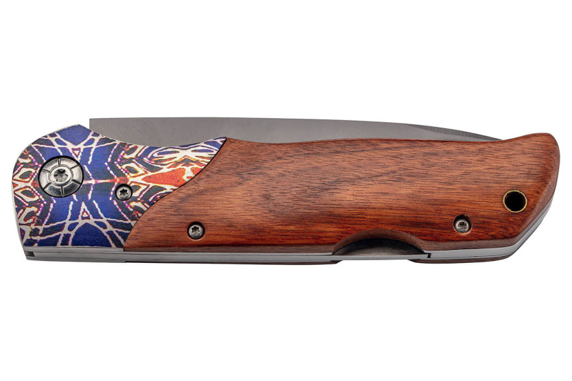 Herbertz Klappmesser 595313 Cocobolo-Holzgriff mit gemustertem Kropf 12,5cm