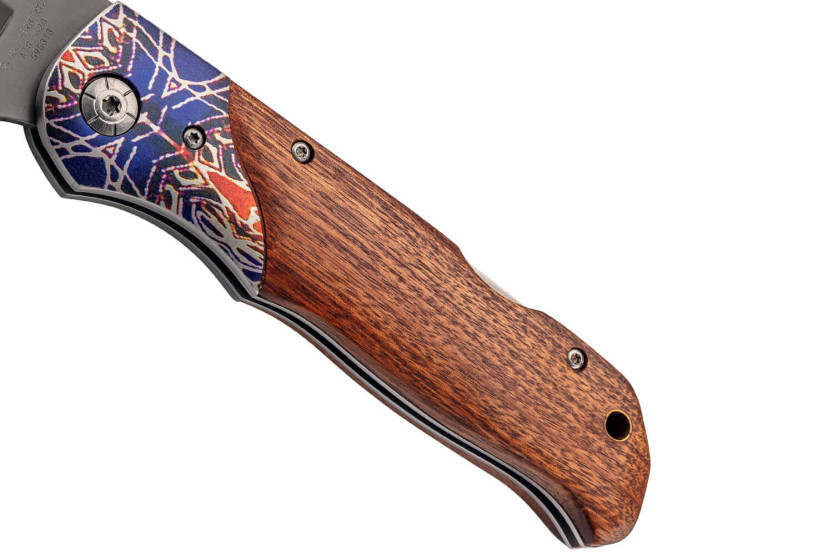 Herbertz vouwmes 595313 Cocobolo houten handvat met gedessineerde bolster 12,5cm