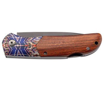 Herbertz foldekniv 595213 12,5 cm håndtak i cocobolotre med gravert stålbolster 2