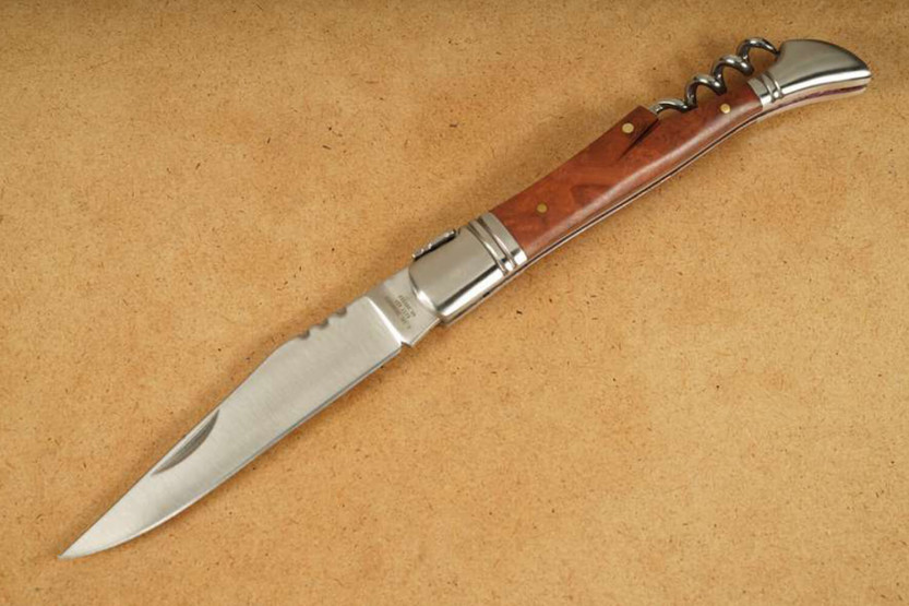 Herbertz 231112 Laguiole fällkniv med 12 cm handtag i kvistträ + korkskruv
