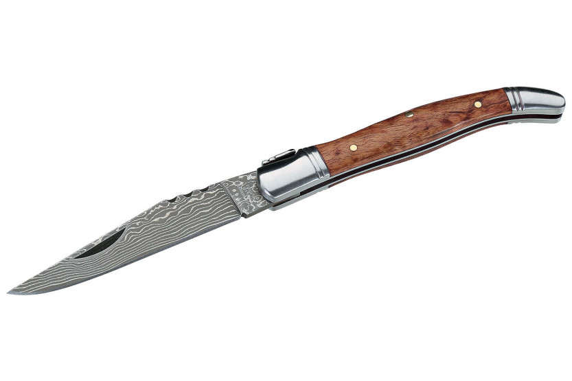 Herbertz 239211 Navaja Laguiole con hoja damasquinada 10.6cm mango de madera de membrillo
