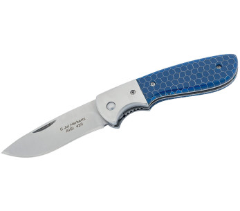 Herbertz 597812 foldekniv stålhåndtak / blå kunstharpiks 11,5 cm