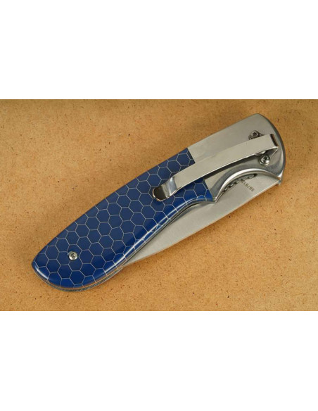 Herbertz 597812 fällkniv stålhandtag / blå syntetisk harts 11,5cm