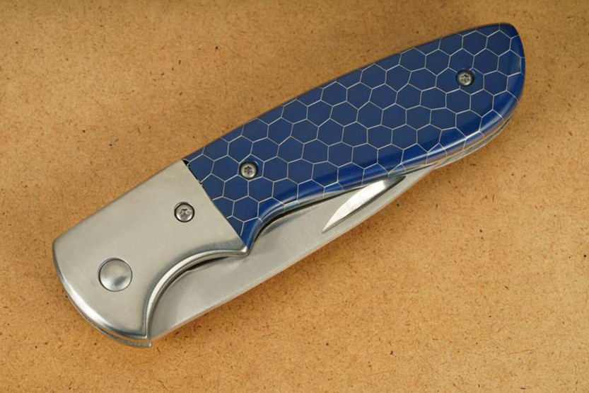 Herbertz 597812 fällkniv stålhandtag / blå syntetisk harts 11,5cm