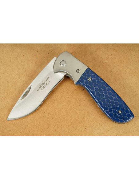 Herbertz 597812 folding knife steel handle / blue synthetic resin 11.5cm