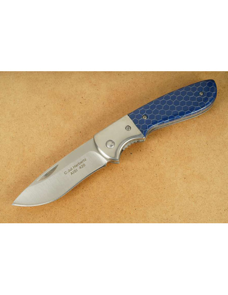 Klappmesser Herbertz 597812 Griff Stahl / Kunstharz blau 11,5cm