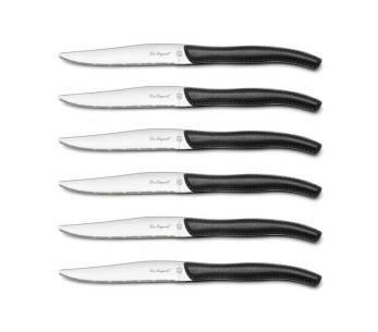 Conjunto de 6 facas serrilhadas para bifes LOU LAGUIOLE Cabos pretos Sky