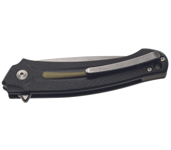 MKM Arvenis fällkniv från FOX Knives MK.FX01MGGR 12cm Svart/Grön G10-handtag + slida 2