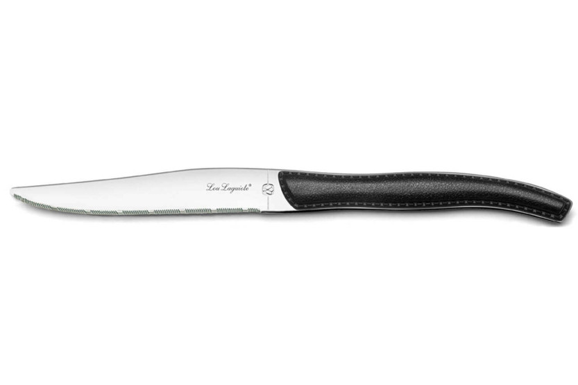Set in scatola di 6 coltelli da bistecca seghettati LOU LAGUIOLE Manici neri Sky