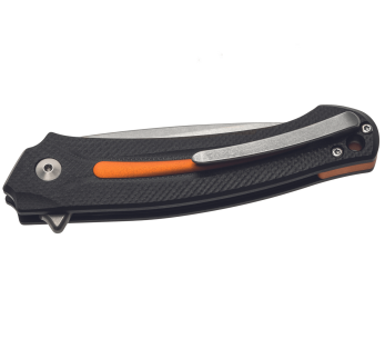 Cuchillo plegable MKM Arvenis MK.FX01MGOR By FOX knives Mango G10 negro/Vainas 12cm+ aluminio naranja 2
