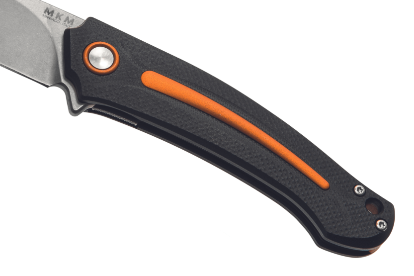 Faca dobrável MKM Arvenis MK.FX01MGOR By FOX knives Cabo G10 preto/Alumínio laranja 12cm+ bainha