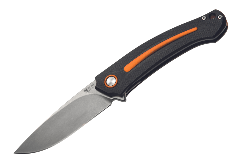 MKM Arvenis MK.FX01MGOR By FOX knives coltello pieghevole manico nero G10/alluminio arancione 12cm+ fodero