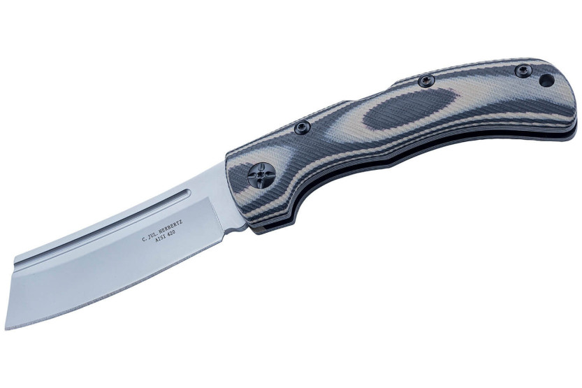 Herbertz 598612 coltello pieghevole con lama a mannaia e manico in G10 bicolore 11,5 cm