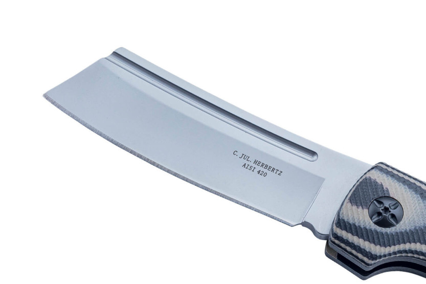 Herbertz 598612 coltello pieghevole con lama a mannaia e manico in G10 bicolore 11,5 cm