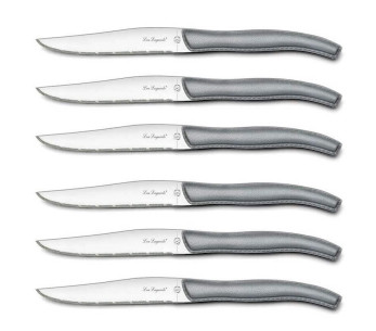 Set med 6 tandade stekknivar LOU LAGUIOLE Himmelgrå handtag 2