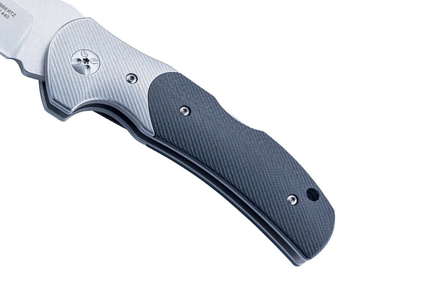 Herbertz foldekniv 598312 11,5 cm G10-strukturert skaft med bolster i rustfritt stål