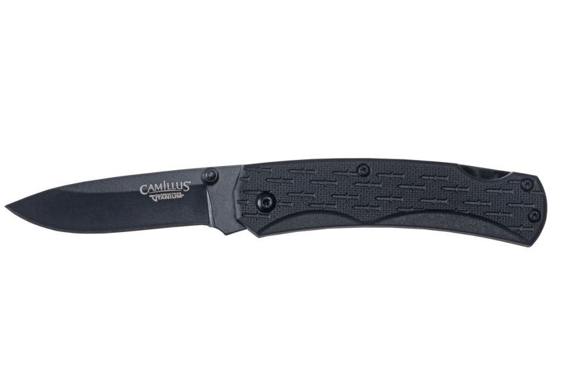 Camillus CamLite folding knife with black nylon and fiberglass handle 10cm