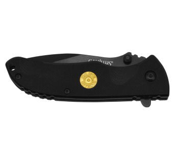 Faca dobrável Camillus Centerfire 30-30 com cabo G10 preto de 10,2 cm e base de bala integrada 2