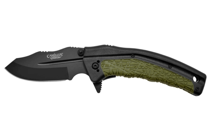 Klappmesser Camillus FK-7.5 Griff aus glasverstärktem Nylon/thermoplastischem Gummi schwarz und grün 11,4cm