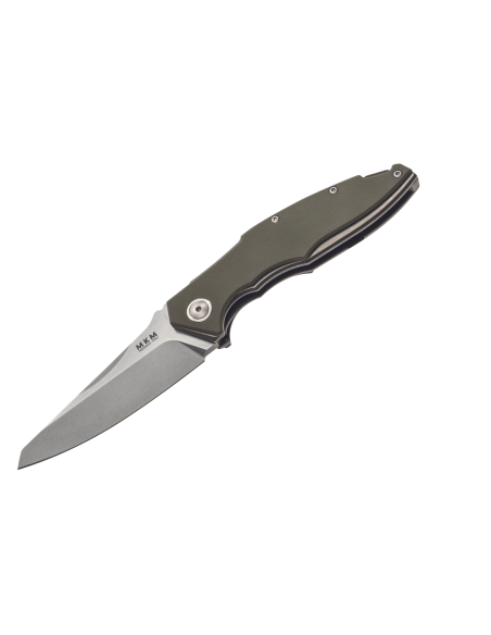 Navalha dobrável MKM Raut By Viper MK.VP01GFGR 12cm titânio verde/ cabo G10 flipper frontal + bainha