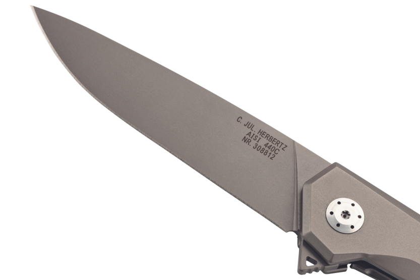 Navalha dobrável Herbertz 308812 cabo em titânio cinzento 12cm