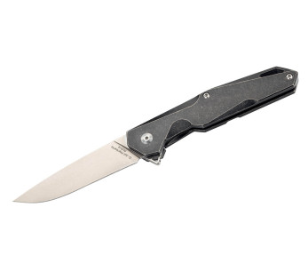 Navalha dobrável Herbertz 533312 cabo em titânio preto elegante 12,3 cm